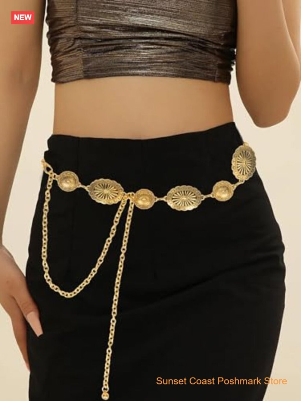 Western Belt with Concho Design Adjustable Lobster Claw Clasp Country Outfit - Picture 4 of 5